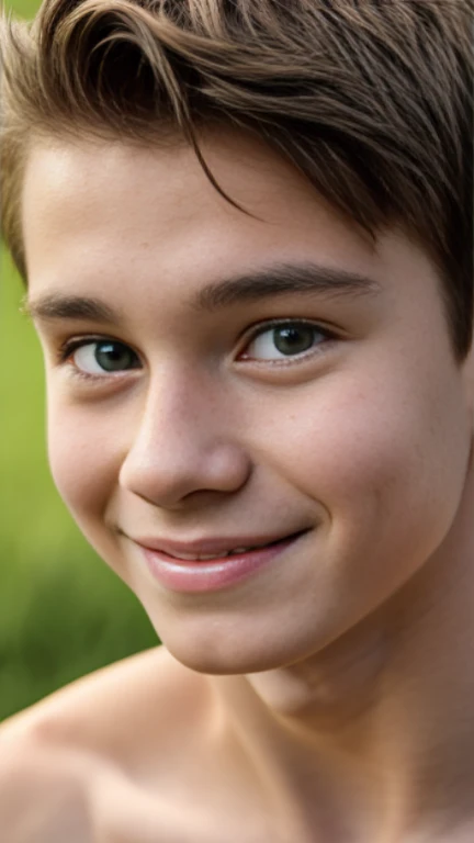 14 year old boy sweet smile,green eyes