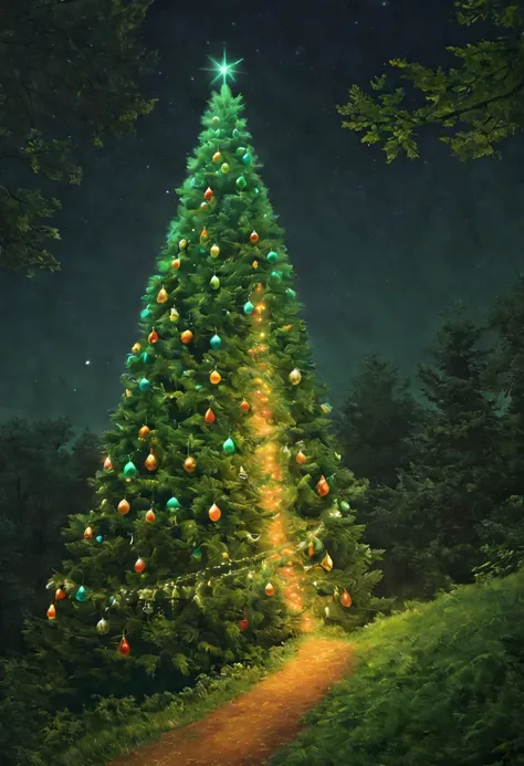 ray tracing: a christmas tree was born in the forest,
she grew up in the forest
slim in winter and summer,
it was green and now ...