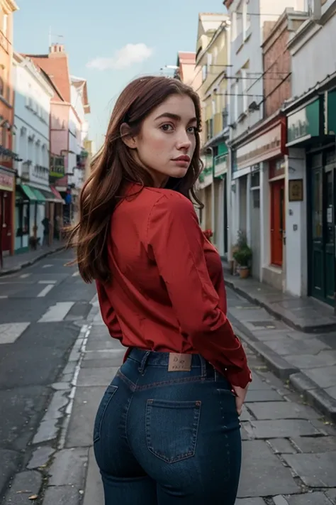 mujer blanca llamada irlandesa_sian, 18 years, of irish origin, pelirrojo, con las mejillas sonrojadas, con hoyuelos, con pecas,...