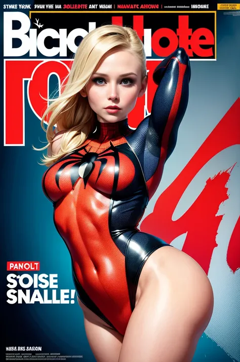 Kristen Bell、Sticking out the navel、newyork、She wears a torn Spider-Man suit,wearing a skirt、abstract photorealistic、(masterpiece、highest quality、High resolution:1.4)、detailed、複雑なdetailed、looking at the viewer, figure, (magazine:1.3), (cover-style:1.3), wo...