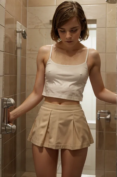 emma watson shower short skirt