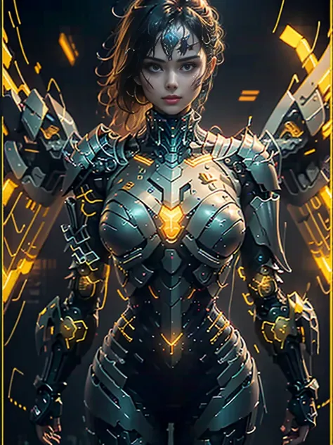 Ultra Realistic, 8K, Ultra High Resolution, (Realistic: 1.6), Realistic, Ultra-Realistic 8K, Extremely Detailed CG Unity 8k wallpapers, RAW Photos, ((Best Quality)), ((Masterpiece)), (Very Detailed: 1.3), 3D, (Bikini Mech: 1.3), Beautiful Cyberpunk Woman w...