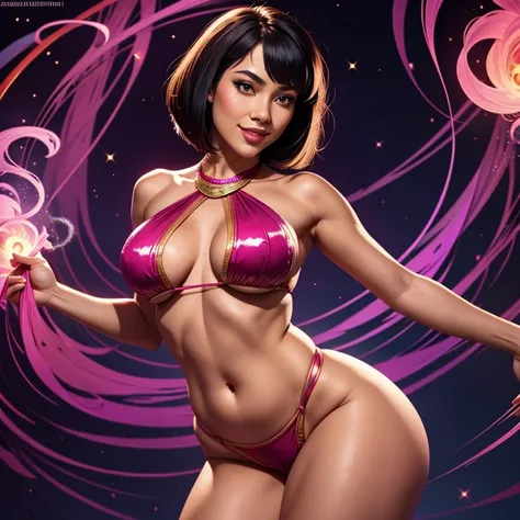 1 malay girl, cocky smile, bob cut hair, eyes contact, plump figure, small breast, wide waist, thick thighs, solo, strawberry farm, strawberry, (white smoke:1.3) (photorealistic:1.4), zentangle, mandala, mesh, official art, unity 8k wallpaper, very detaile...