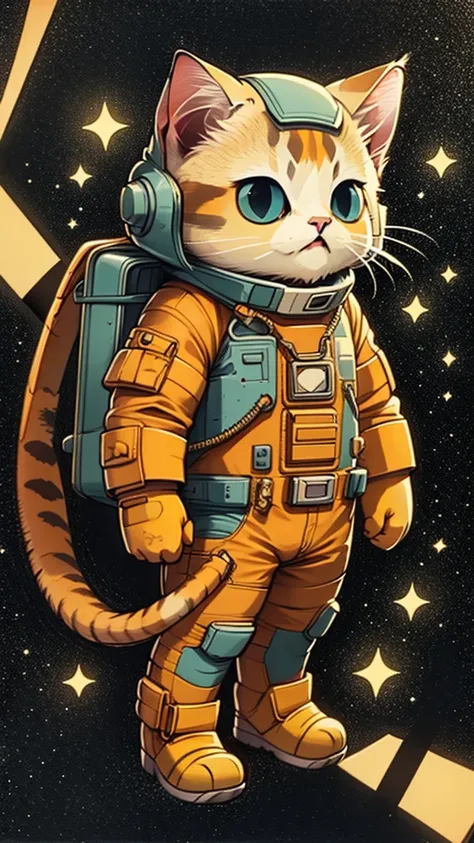  Wearing a spacesuit，Cartoon，Cat, 