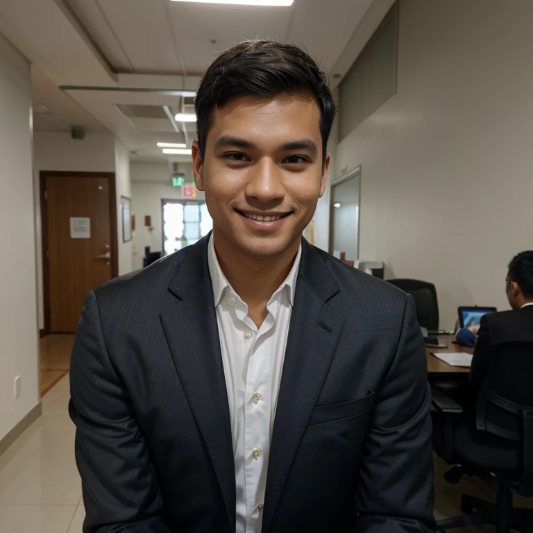 Man, Office, profile pic, suit, look at the camera, smile, neat haircut, Malaysia, facing the camera