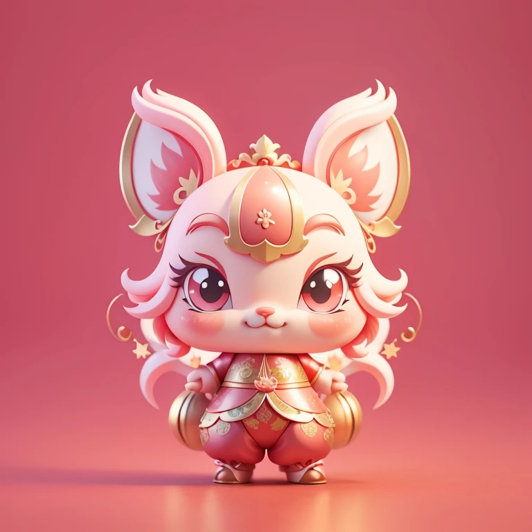 A cute Chinese dragon, Spring Festival，Festive atmosphere，Red pink and light gold styles, animated gifscranberry coregongbi,Fairy Star Art Troupe(Star),E-mail--NIJ5--Style original