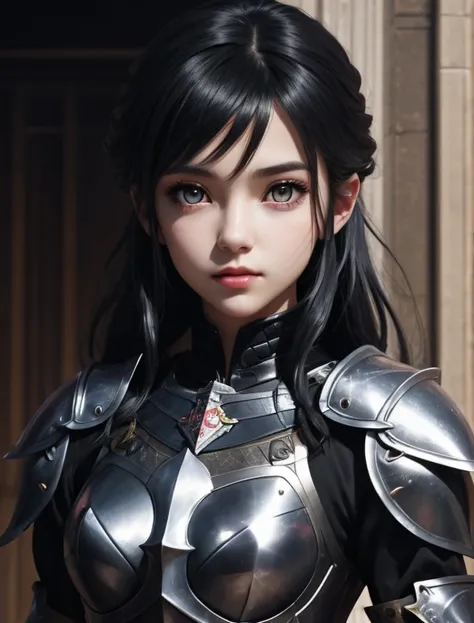 a close up of a woman in armor, knight - girl, perfect knight girl, cute knight girl, knight girl, female knight anime girl, beu...