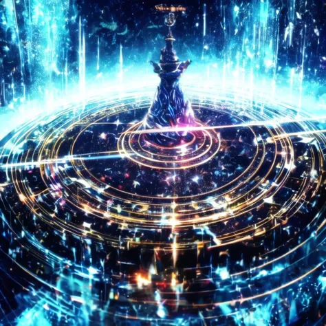 highest quality,4K,8K,High resolution,masterpiece，Rituals of Darkness，summoner，Majestic atmosphere，magic circle on the floor，Magician Da，Energy writhes from the center of the magic circle.，It looks like the door to another dimension is about to open.，Myste...