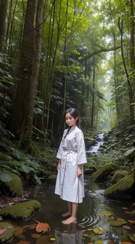 Myanmar girls. Hot girls in the forests waterful. Full body.