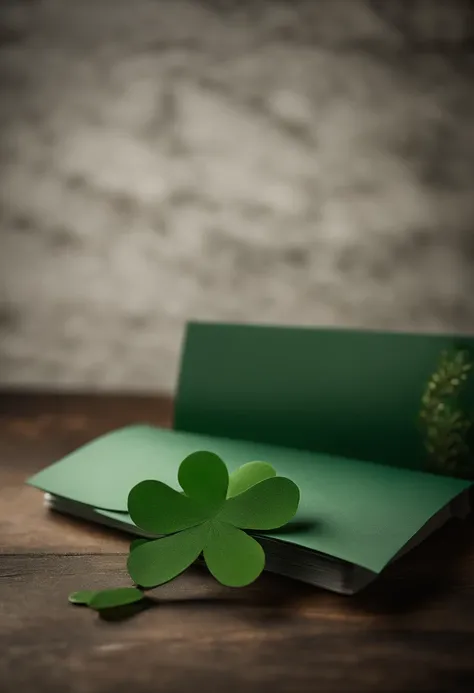 A close-up image showcasing the intricate details of a blank St. Patrick’s Day greeting card mockup, with space for personalized messages or designs, providing a classic and elegant canvas for expressing heartfelt sentiments.