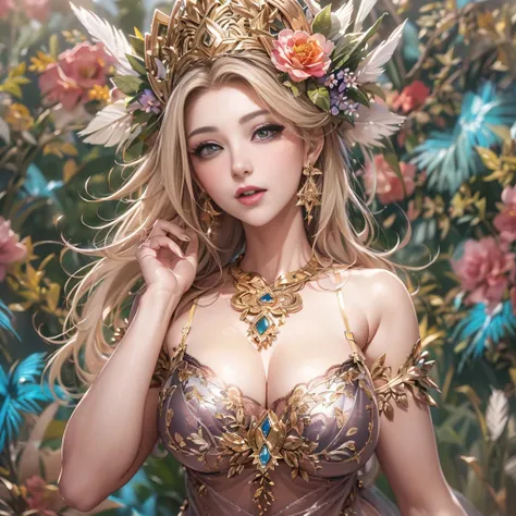 beautiful美しさ, 3D two-dimensional, rich, blonde, skirt, stockings, high heels, poison、star、star、(Highly detailed CG Unity 8K wallpaper),(masterpiece), (最high quality), (Super detailed), (best illustrations),(best shadow), (sharp eyeliner, eye shadow, fine e...