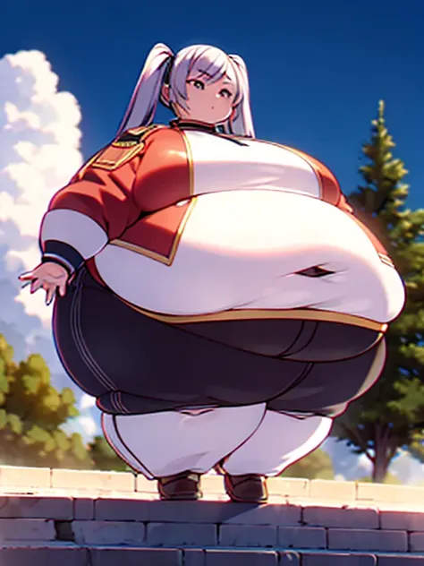 (highres,best_quality),( obese 1girl,solo),(obese frieren,twintails), obese body, very cute, 