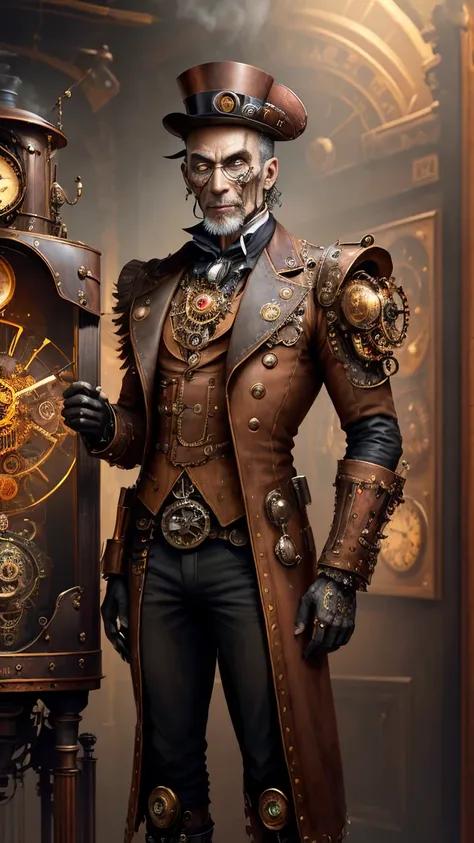 there is a picture of a steam clock with a face inside of it, face with artgram, steampunk imagery themed, like in my museum, robot with human face, steampunk aesthetic, portrait of a cyberpunk machine, 4k post, 4 k post, detailed face of an android, machi...