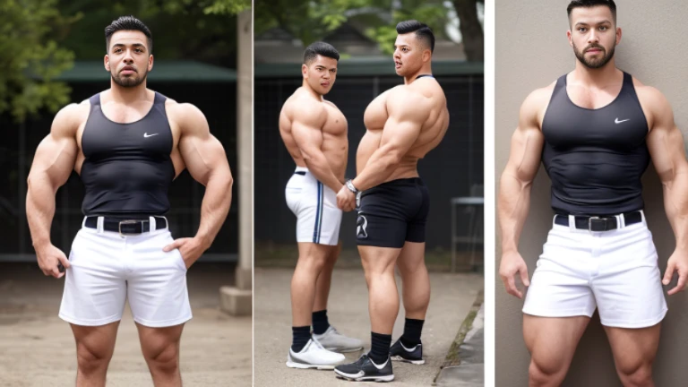 (Highly detailed 8K wallpaper), asian man, muscle worship, fold your arms, On the playground, baseball uniform, high detail, very short hair, skin head, Circular cut, very large and strong body, bulging muscles, muscular, very large pectoral muscles. Very ...