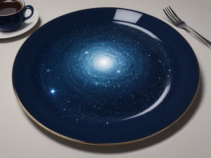 A plate with a starry sky painted on it