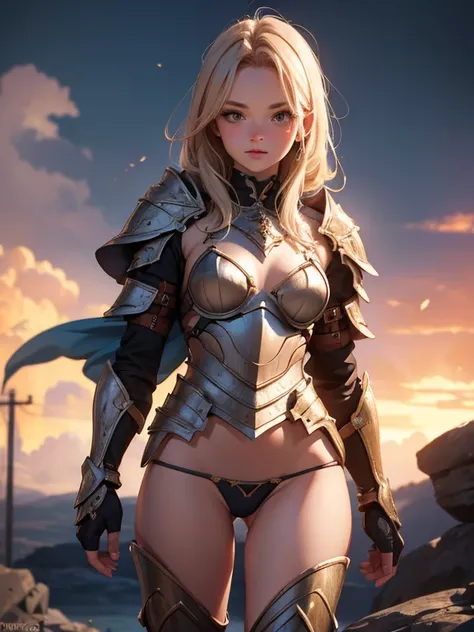 (masterpiece, high quality, high resolution, absurd, super detailed, 8k),real:1.5,( bikini armor),panties