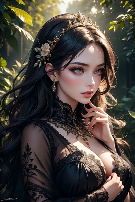 (best quality,4k,8k,highres,masterpiece:1.2),ultra-detailed,(realistic,photorealistic,photo-realistic:1.37),gothic angel,female,beautiful detailed eyes,beautiful detailed lips,extremely detailed eyes and face,long eyelashes,long curly purple hair,sexy dres...