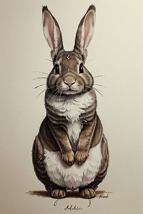 hand drawn rabbit, artistico