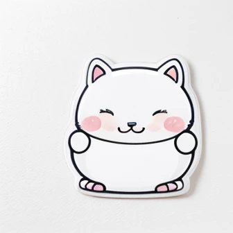 white background cute kawaii sticker with no hands or anythuing else. Just the sticker