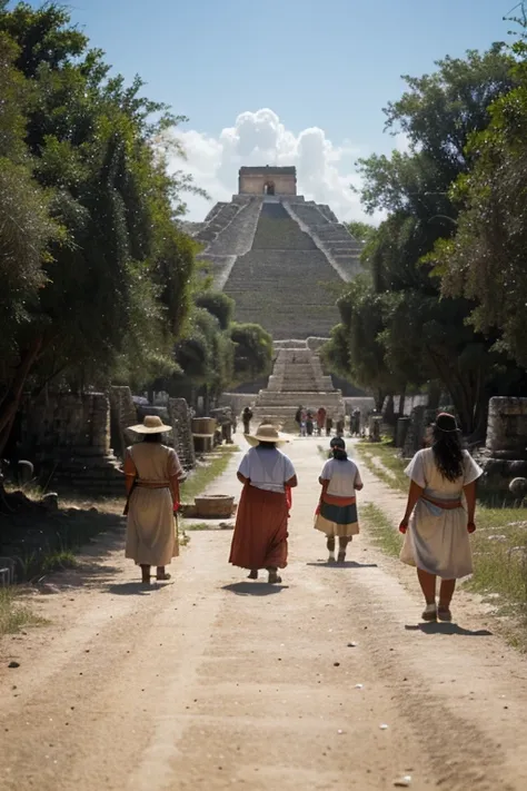 In a region where there are no mountains or rivers, a group of Mayans leaving Chichén Itzá for the first time in the year 572 AD.C. llegan a un pueblo llamado Panab Haa "there they dug looking for water, and when they came from there they refilled their lo...