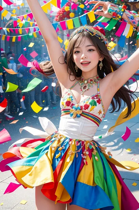 Colorful Confetti: A Scene of Joy and Celebration in Ultra-Detailed, High Definition

Amidst the lively and ecstatic atmosphere, vibrant confetti flutters in the crisp air, dancing gracefully in the soft, warm sunlight. The confetti, a myriad of colors, in...