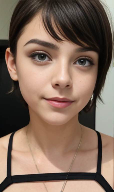 Photo of a 15 year-old American girl, .RAW, hermosa chica adolesente , modelo adolesente ,  short light brown hair , corte pixie , cabello corto , corte de cabello pixie((retrato)), ((Cara detallada:1.2)), ((Detailed facial features)), (Piel finamente deta...