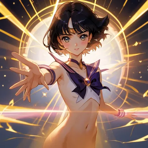 {{{{sailor saturn}}}}, {sailor senshi uniform}, 8 years old, 
{{{{amazing quality, great quality, high quality, very aesthetic, aesthetic, best quality}}}}, 
realistic, photo, shadow, Three-dimensional, absurdres, Digital art, 
black hair, short hair, trim...