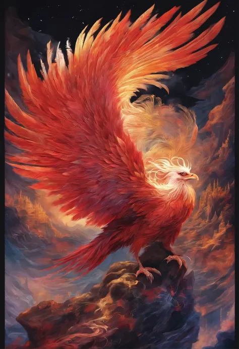 chiaroscuro, divine light, close up, from below, ultra high definition, precise, masterpiece, Super details, high quality, high detail, Award-winning, best quality, high resolution, 8k
((close up of the flying legendary Vermilion Bird)) The sacred beast in...