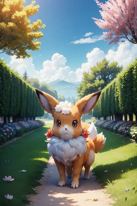 pokemon avec fleur avec un eevee