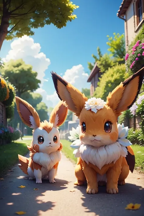 pokemon avec fleur avec un eevee