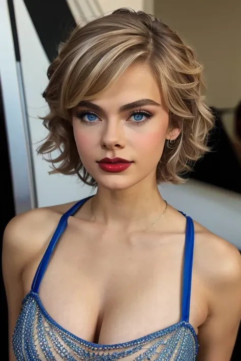 cute, twink, dark blonde hair, teen, teenager, (prom dress), blue eyes, short hair, messy hair, matthew grey gubler as a girl, s...