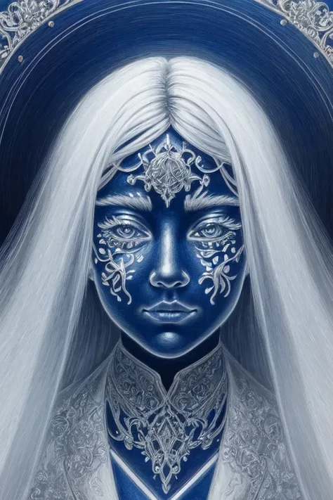 a close up symmetrical portrait of a female ghost, luminescent, mshn ghost, splashes of blue white, hyper realistic, intricate design, (insanely detailed:1.4), (extremely fine details:1.35), Extremely sharp lines, steel, cinematic lighting, Photorealistic,...