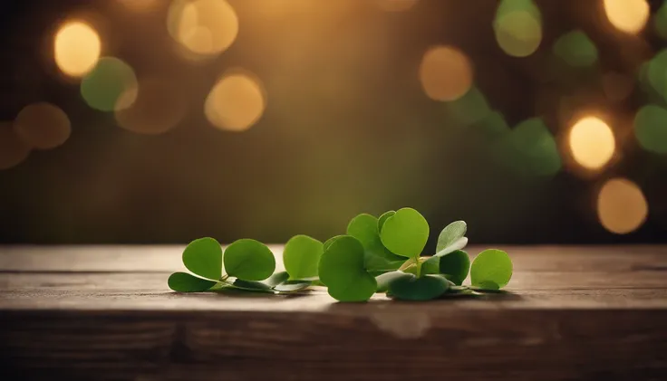 A high-resolution image showcasing a blank St. Patrick’s Day template, with a rustic wooden background, empty spaces for text or graphics, and decorative elements like clovers or Irish flags, providing a warm and inviting setting for personalized designs.