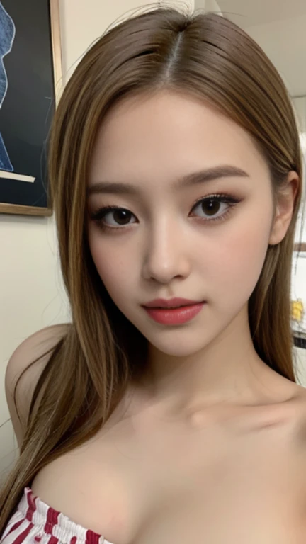 This girl is beautiful，The eyes are bright and alert，The face is delicate，with fair and smooth skin，Warm and charming smile。Her figure is well proportioned and graceful，Dress appropriately and stylishly。In short，She is a heart-warming beautiful girl。