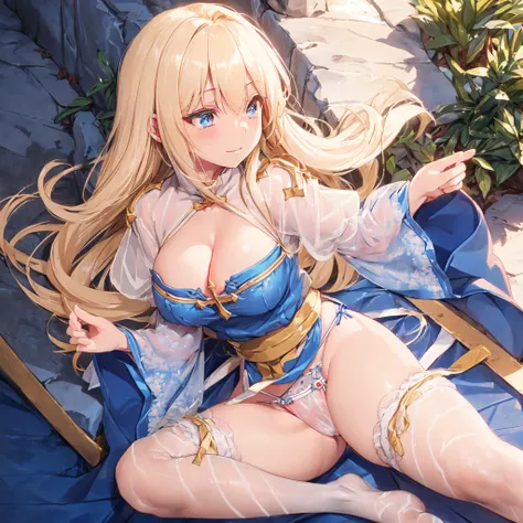 Texture CG, ((Ultra Detail Art)), ((​master piece)), (extremely details CG), 1girls,solo,nsfw , Fantasy, blond Long Hair, (((White Puff Sleeves))), Ragnarokács , (Sensational poses), 12 years old, face, Curve, Beautiful detailed eyes, gleaming skin, with e...