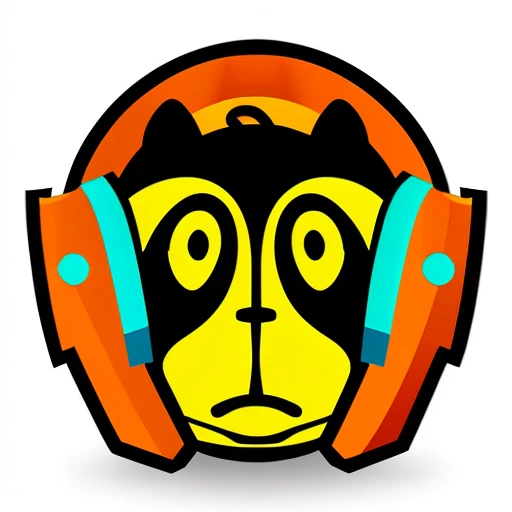 a close up of a monkey face, monkey with headphones, monkey dj, headphones are upside down, inspired by Alex Petruk APe, monkey, bored ape, face like monkey, monkeys, in style of monkeybone, in style of primal apes, ape, orange head