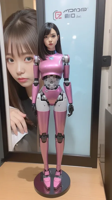 (Photorealsitic:1.4)、one robot woman、(top-quality)、(hyperdetailed face)、(Super well-formed face)、(Robot Parts)、(Female-Robot)、(25 years-old)、(Blue)、(pink there)、(Burgundy)、(metallic)、(full-body)、(sexy pose)、(Slender body)、(Model body type)、(full body mech)...