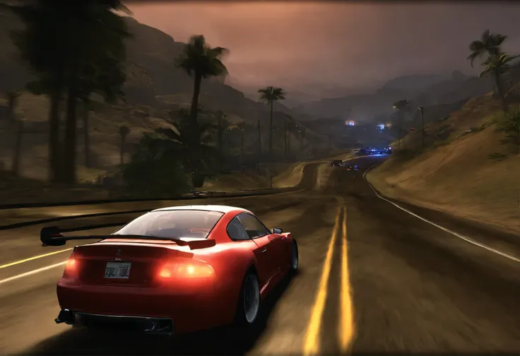 Need for Speed Underground 2, Racing HUD, with name "Need for Speed: Underground 3", POV of racing game, racing