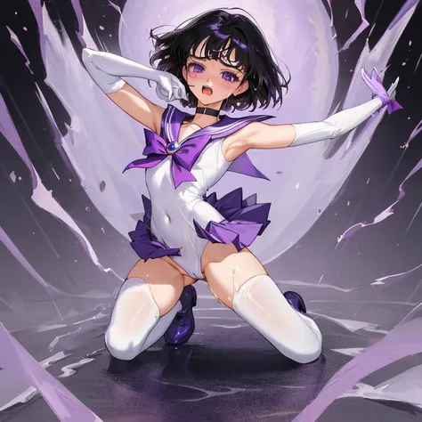 {{{{sailor saturn}}}}, {sailor senshi uniform}, 
{{{{amazing quality, great quality, high quality, very aesthetic, aesthetic, best quality}}}}, 
realistic, photo, shadow, Three-dimensional, absurdres, Digital art, 
black hair, short hair, trimmed hair, shi...