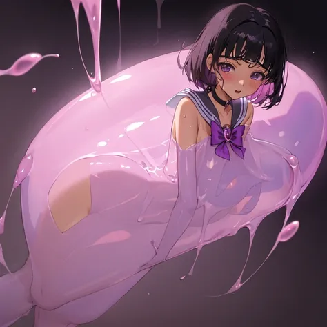 {{{{sailor saturn}}}}, {sailor senshi uniform}, {{{{amazing quality, great quality, high quality, very aesthetic, aesthetic, best quality}}}}, 
realistic, photo, shadow, Three-dimensional, absurdres, Digital art, 
black hair, short hair, trimmed hair, shin...