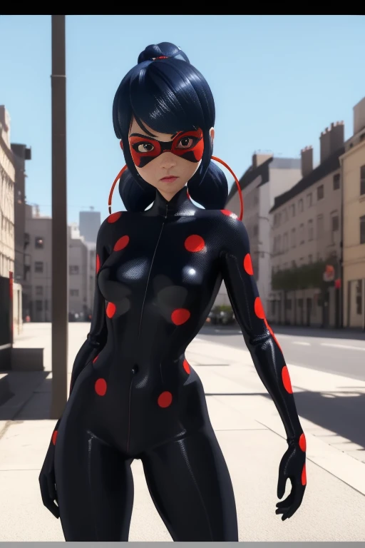 1girl,solo, blue hair, lady bug costume, very coherent artwork, cinematic, hyper realism, vibrant, octane render, unreal engine, 8 k, high contrast, higly detailed black outline,