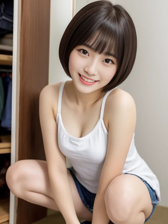 top-quality,masterpiece,Raw photography,8K,Top image quality,hight resolution, 18 years old Japanese female idol ,Beautuful Women,cute Japanese girls, Pretty Woman ,Beautiful face in every detail, aegyo sal ,small head, seductive smile ,Realistic human ski...