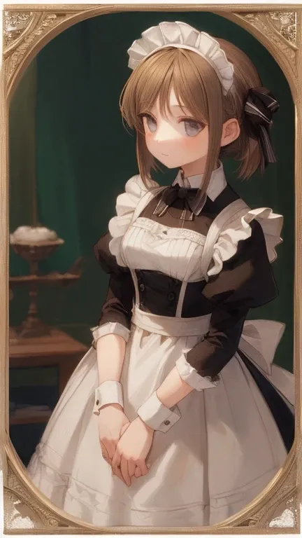 (masterpiece, highest quality), whole body, 1 girl, alone, maid dress, Classic Maid，Standing picture