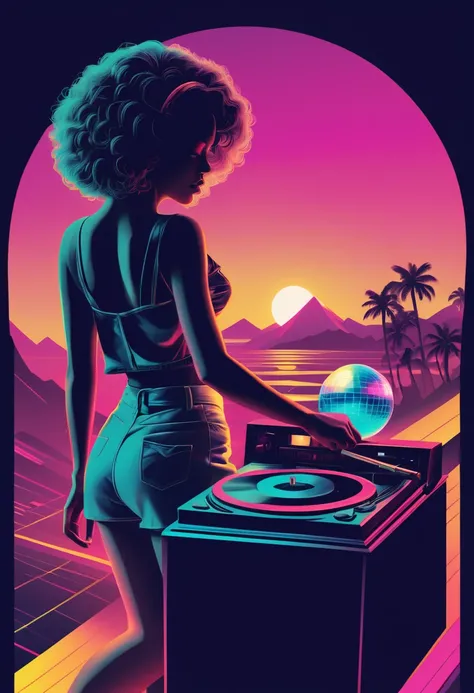 Retrowave, synthwave, a vintage vinyl record, dusty, scratches, old-fashioned, worn-out, grooves, retro design, classic music, spinning round and round, turntable, needle, musical nostalgia, soft crackling sound, black and white album cover, vintage vibes,...