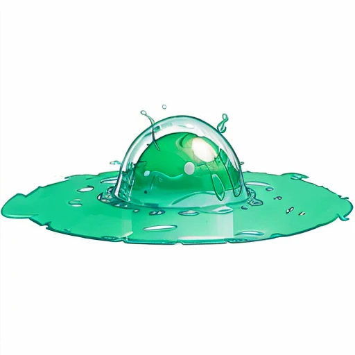 Slimy, a shapeless puddle of slime, Slime of polymorph self, MagicItem_v1, (white background), fullshot