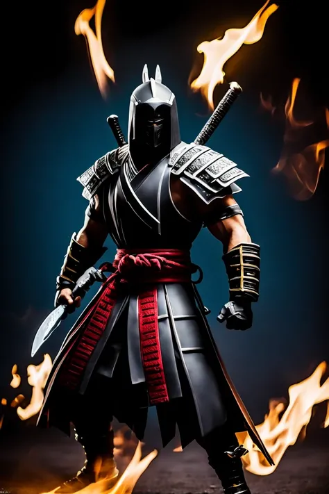 dark samurai in mortal kombat style