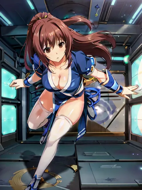 (masterpiece, best quality:1.3)
KasumiDOA, 1girl, solo, long hair, breasts, looking at viewer, bangs, large breasts, brown hair, thighhighs, dress, ribbon, cleavage, brown eyes, medium breasts, underwear, standing, panties, hair ribbon, braid, short sleeve...