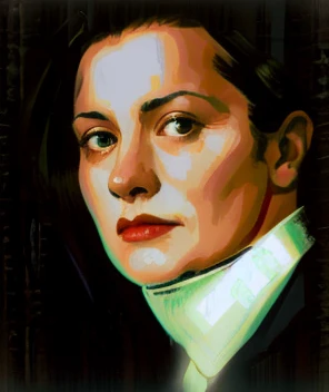 Arafed woman in a black shirt and tie looks at the camera, Portrait of Sabrina Lloyd, Elena Maski, alina ivanchenko, nika maisuradze, Mina Petrovich, Adi Meyers, Anna Nikonova, Svetlana Tigai, Eva Yushkevich, by Eva Gonzalès, Alexandra Valishevskaya, porta...