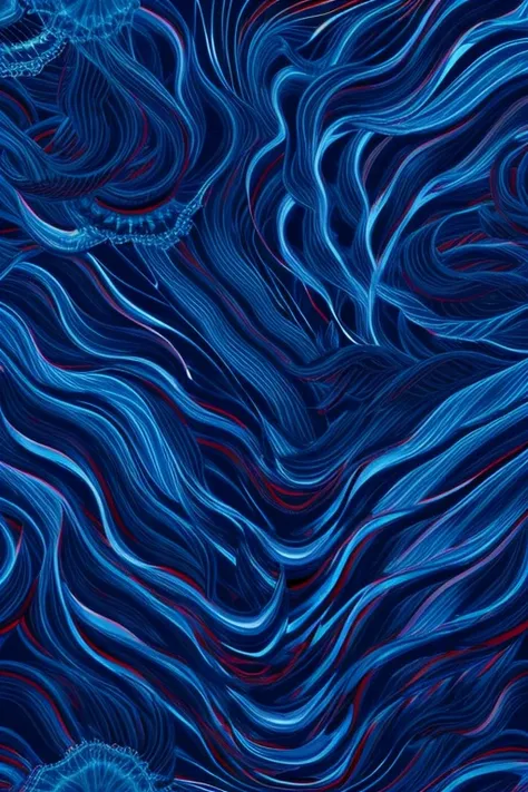 best quality, deep blue tones, subtle ripples resembling the flow of blood beneath the skin, abyssal depths, dreamlike delicate ...