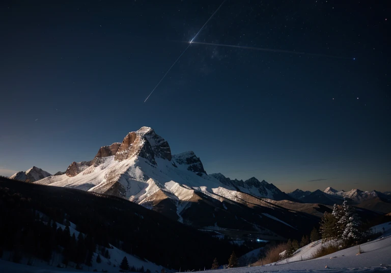 night landscape of a mountain in 1280x720 proportions